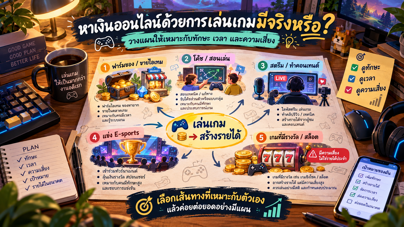 หาเงินออนไลน์ด้วยการเล่นเกมมีจริงหรือ? ที่นี้มีคำตอบ